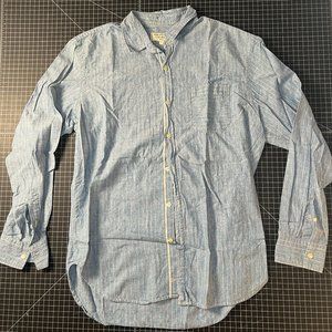 What Goes Around Comes Around Striped Slevedge Chambray Shirt Size Large WGACA